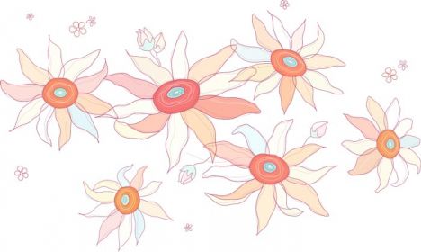 Vector hand-drawn sketches of spring flowers