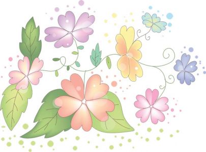 Vector hand-drawn sketches of spring flowers