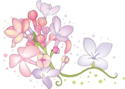 Vector hand-drawn sketches of spring flowers