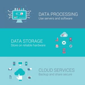 Data storage and processing vector banners