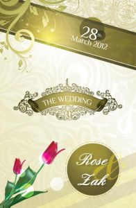 Wedding invitation card front olive design