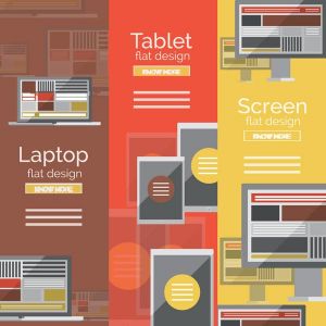Computers flat banners vector