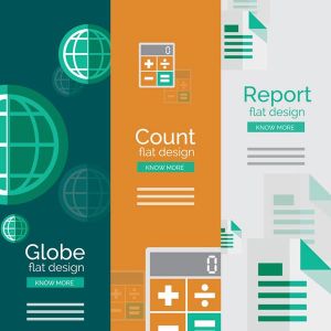 Data reports flat banners vector