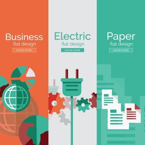 Paper flat banners vector