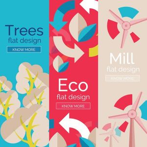 Eco flat banners vector