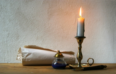 Vintage paper with a candle