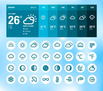 Weather icons for smartfone applications