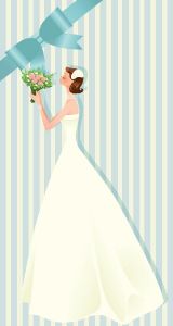 Wedding bride card vector