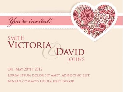 Wedding invitation card template