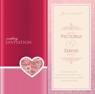 Wedding invitation card vector