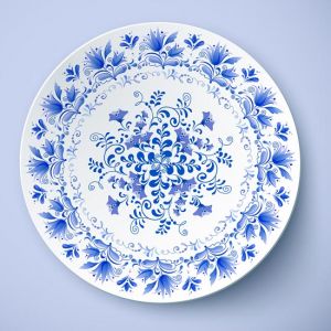 White plates with russian ornament vectors