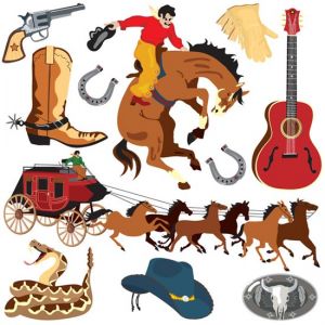 Wild west cowboy cartoons vector