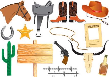 Wild west cowboy cartoons vector