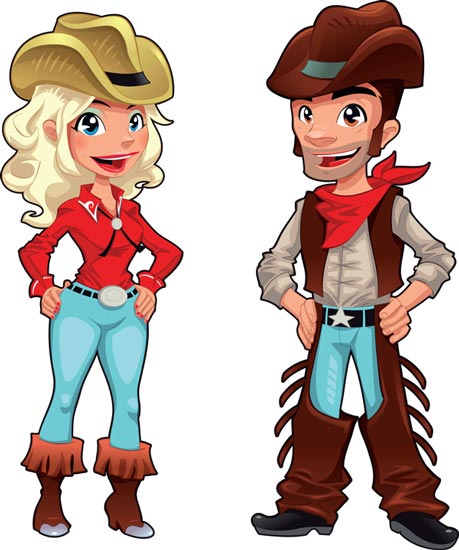 Wild west cowboy cartoons vector