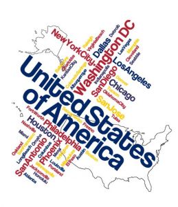 USA word collage vector