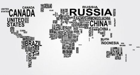 World map word collage vector