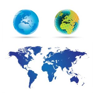 World and european vector maps