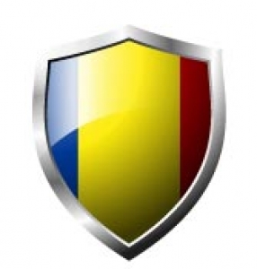 Romania Flag in shield format