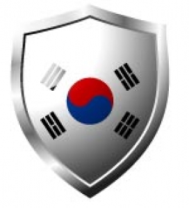 South Korea Flag in shield format