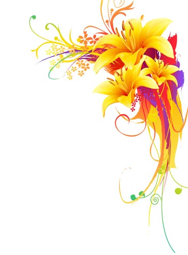Yellow lily vector flower design