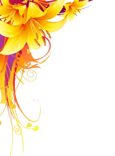 Yellow lily vector flower design