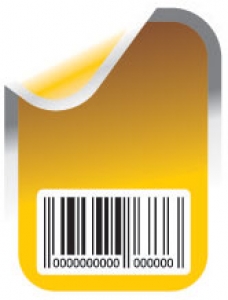 Yellow sticker vectors with bar codes