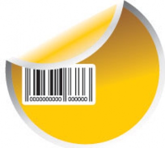 Yellow sticker vectors with bar codes