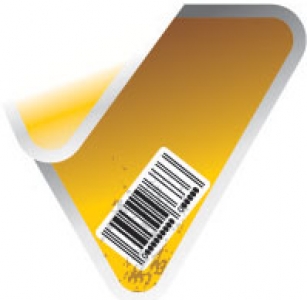 Yellow sticker vectors with bar codes