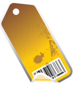 Yellow sticker vectors with bar codes