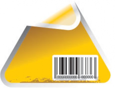 Yellow sticker vectors with bar codes