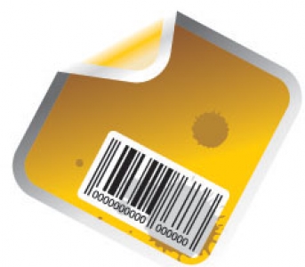 Yellow sticker vectors with bar codes