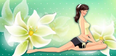 Yoga girls relaxing vectors