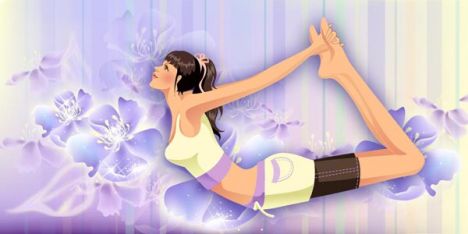 Yoga girls relaxing vectors