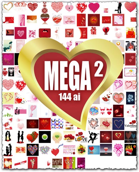 Love and valentines day in 144 vectors