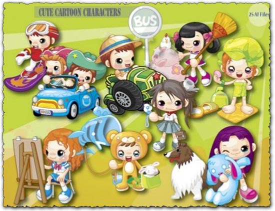 Vector cartoon EPS characters