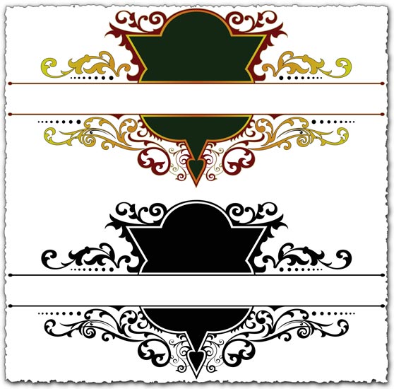 Ornamental heraldic vector labels