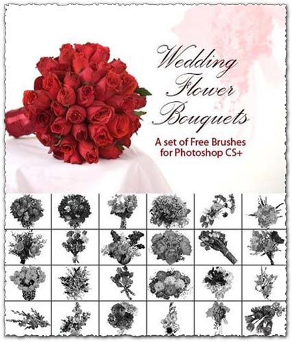 Wedding Flower Bouquet Photoshop Brushes
