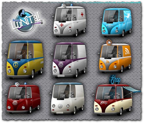 Png bus Car icons collection