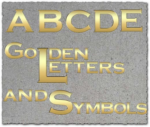 Png golden letters numbers and symbols