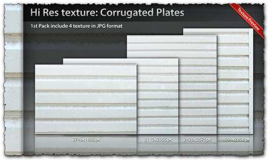 Corrugated plates high resolution textures