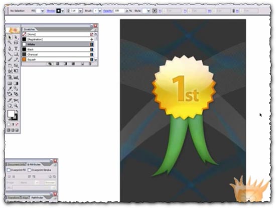 Illustrator tutorial Create a Vector Gold Metal Award Badge