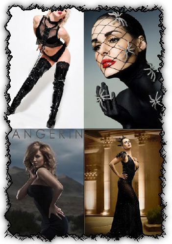 Ladies in black creative photo works