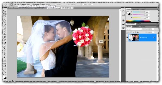 Photoshop tutorial Soft Focus Wedding Photograph Effect