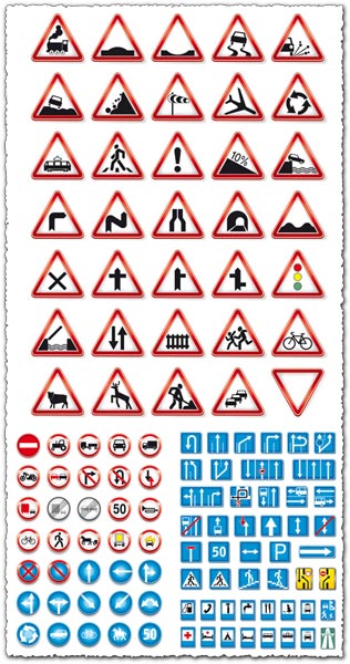 Traffic signs vector icons