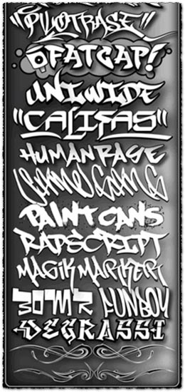 300 graffiti fonts collection