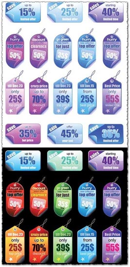 Great labels and stickers vectors