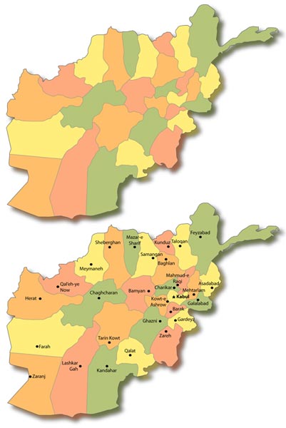Afganistan administrative map