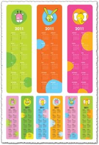 Childrens calendar for 2011 vector