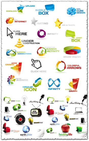 3D Glossy Icons Vector design