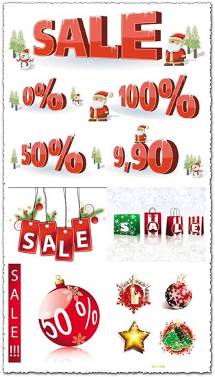 Sales concept vectors for christmas